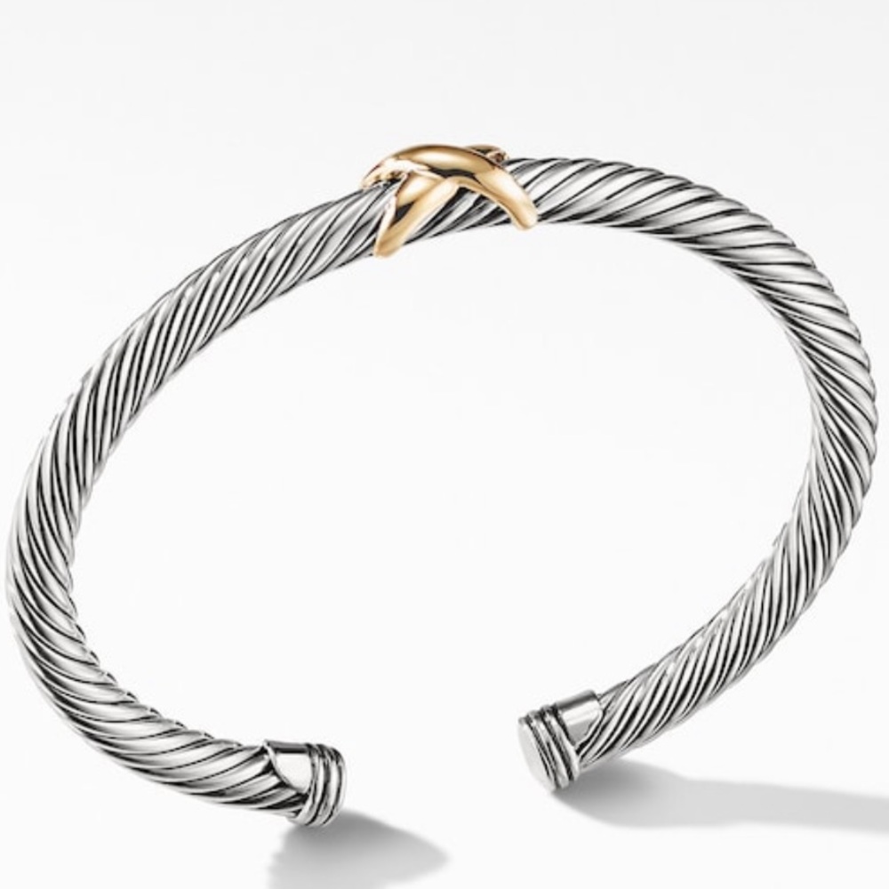 X bracelet with 14k Gold